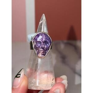 Kammererite Skull Ring by Starborn Creations: 925 Sterling Silver • Size 7